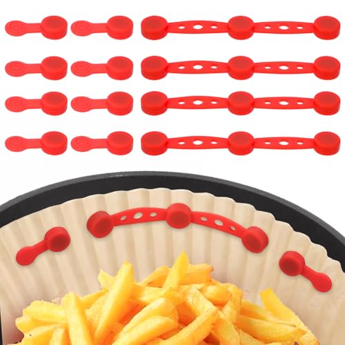 Air Fryer Magnet Silicone Buckle Laelr 4 Pack Magnetic Silicone Buckle for Holding Down Air Fryer Parchment Paper Silicone Air Fryer Liner Fixing Buckle Prevent Paper to Burn Air Fryer Accessories