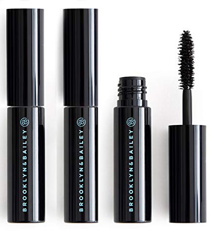 Lash Next Door Black Waterproof Mascara Lengthens and Volumizes Without Clumps Volume Waterproof Mascara for Longer Fuller Thicker Smudge Proof Lashes by Brooklyn and Bailey (Travel Size - 3 Pack)