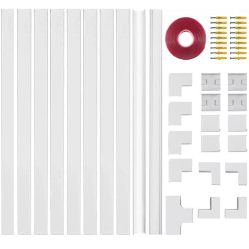SOJITAS Cord Cover Wall Kit 157 Inch Square Cable Concealer with 17 Connectors Wire Hider Cover for Wall Mounted TVs Cable Management System