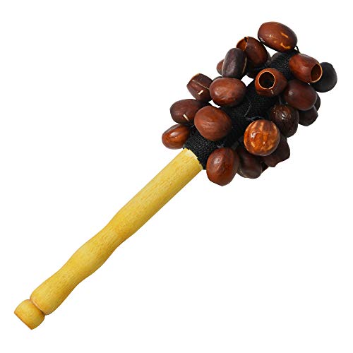 A-Star - Coctelera de vaina de semilla auténtica hecha a mano - 27 cm - Instrumento musical de percusión