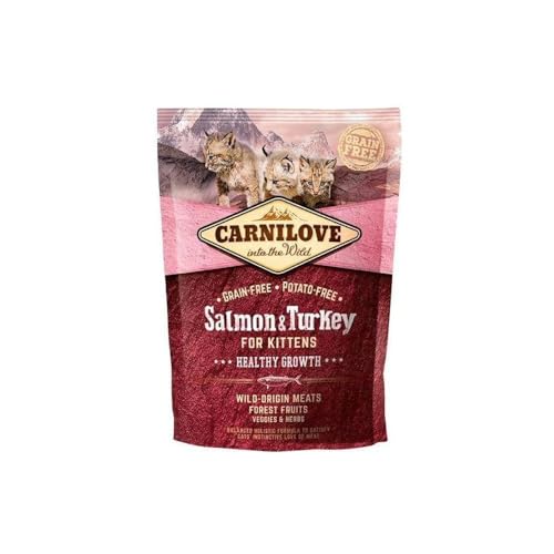 Carnilove Saumon & Dinde pour Chatons | 400 g | Aliment Complet pour Chatons | Alimentation sans céréales pour Soutenir Un développement sain du Squelette