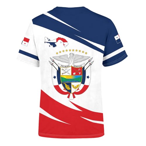 BJU Panama Flag T-shirt Country Flag Badge Tee Print Crewneck Short Sleeve Fashion Casual Top Unisex2
