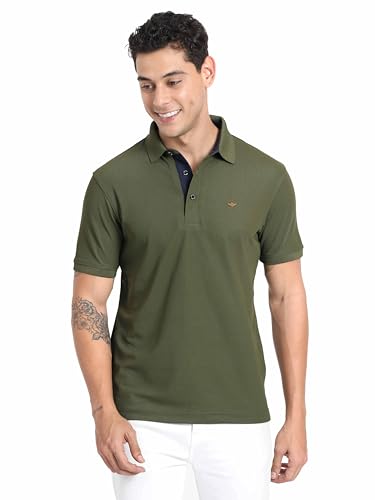 Image of STELLERS Men's Premium Polo T-Shirt Wrinkle Free Quick Dry Soft and Feather Touch Feel Regular Fit Olive Green X-Large