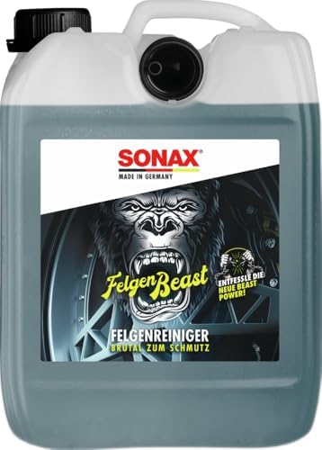 SONAX FelgenBeast (5 Liter) | Felgenreiniger für alle polierten, verchromten und matten Stahl- & Leichtmetallfelgen