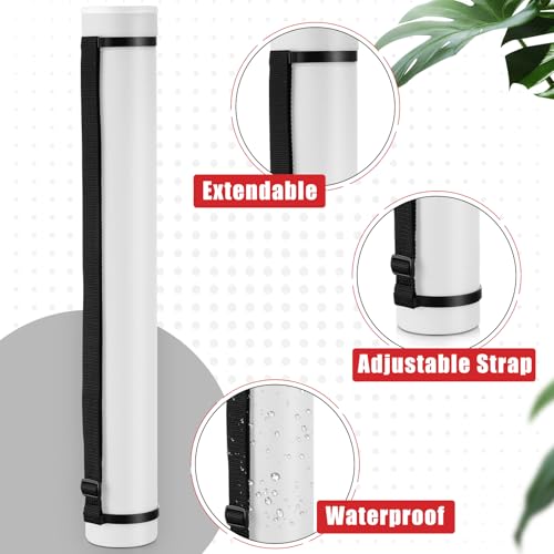 Image of Yahenda 6 Pcs Expandable Poster Tubes Bulk, 24 inch- 40 inch Extendable Blueprint Tube with Shoulder Strap Waterproof Portable Durable Round Cases for Drawing, Poster, Office Bulk Supply(Black, White)