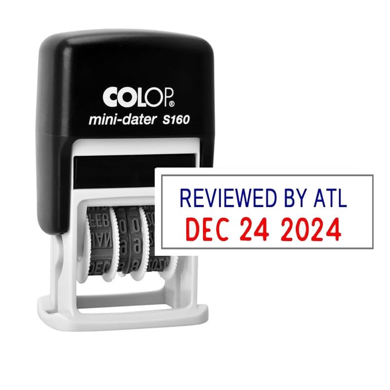 Stampcrafters Colop S160 Date Stamps with Phrase REVIEWED by ATL Self Inking Rubber Dater Stamps Business Custom Stamps Office Stationery