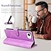 JHWVVTF for iPhone 16e Wallet Case, RFID Blocking 4 Card Slots Holder Cover for iPhone 16e 2025 6.1 Inches, Wrist Strap, Shockproof Protective Stand Leather Folio Flip Cases (Purple)