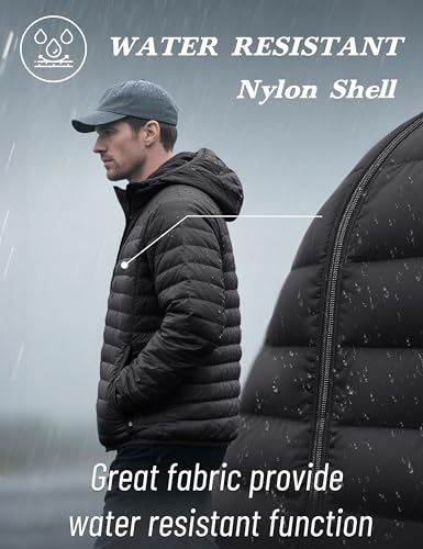 MAGCOMSEN Men's Lightweight Puffer Jacket Hooded Warm Winter Coat Quilted Lined Water-Resistant Full Zip Bubble Jackets4