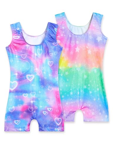 Image of 2 Pack Leotard for Girls Gymnastics Sparkly Sleeveless Unitards