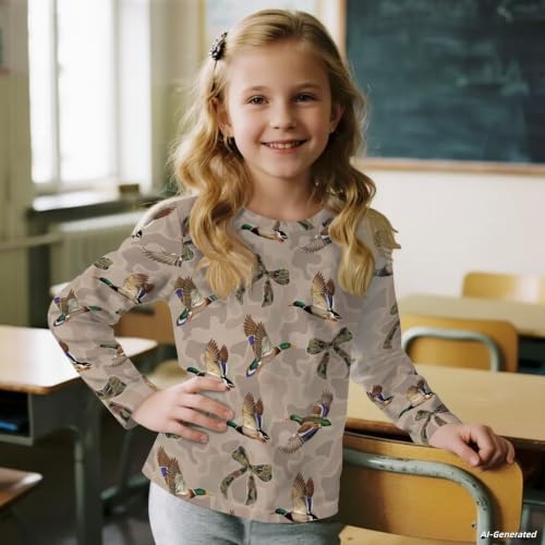 Image of Renewold Boys Girls Tees Kids T-Shirt Long Sleeve Crewneck T Shirts Casual Athletic Tops Clothing for Home School Travel