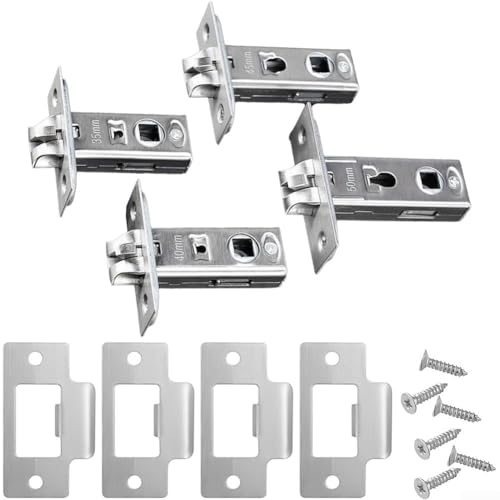 Bebykilemi Pestillo tubular para puerta, cerradura de paso interno de acero inoxidable para palancas de puerta con perno a través de la instalación, diseño reversible (35 mm)