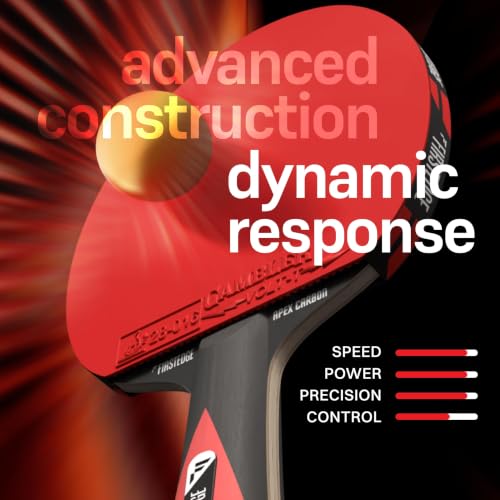 Image of ApeX Carbon ITTF Approved Table Tennis Racquet | African Koto & Ayous Wood with Kiri & Carbon Layers TT Racquet | Ergonomic Handle | High Speed + Spin Attack | Table Tennis Racquet Cover