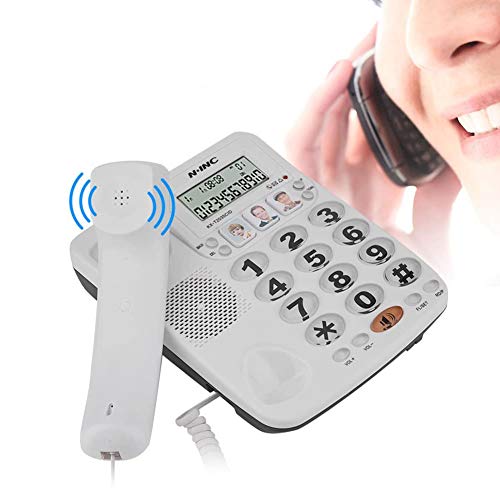 Teléfono con cable con altavoz y pantalla de llamadas miniatura 2