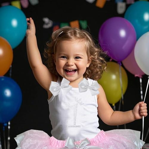 Image of Kirei Sui Girls Rhinestone Crystal Number Birthday Party Tee Tank Top 1st (1-2Y)
