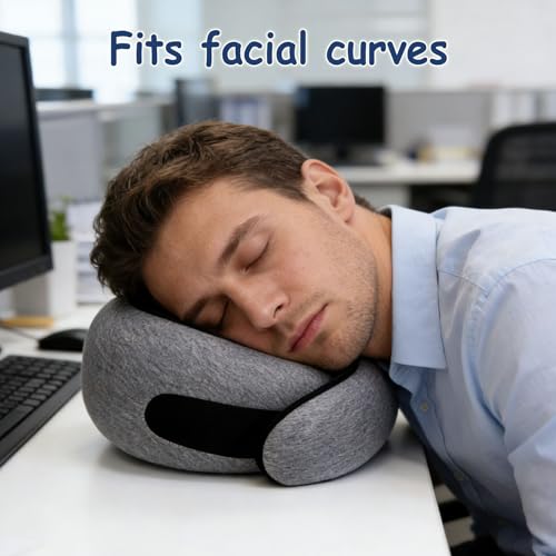 Almohada de espuma viscoelástica para cuello gris miniatura 7