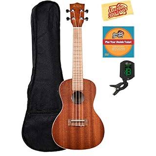Kala KA-CE Ukulélé acoustique et électrique en acajou avec housse de transport, accordeur à clipser, DVD d’instructions… - Les Beatles, Paul McCartney, John Lennon, RIngo Starr, George Harrison