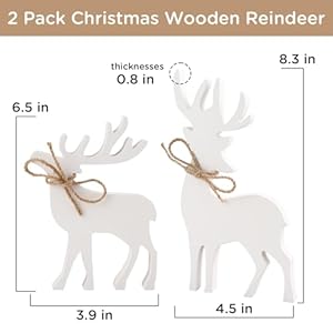 Christmas decorations 2pcs wooden reindeer sign christmas decorations for home shelf mantel table windowsill party decor  urban country home decor