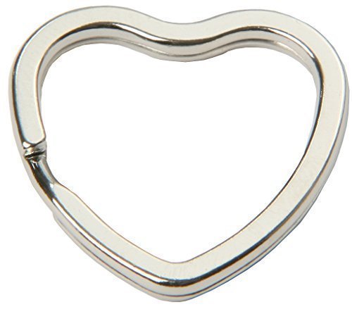 SBS® Schlüsselringe | in Herzform | 10 Stück | glanzvernickelt und gehärtet