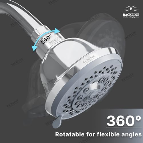 Image of B Backline ABS 5-Function Overhead Shower,Multifunction Shower Head, Without Arm, 4 Inch Shower Head (Chrome Finish)