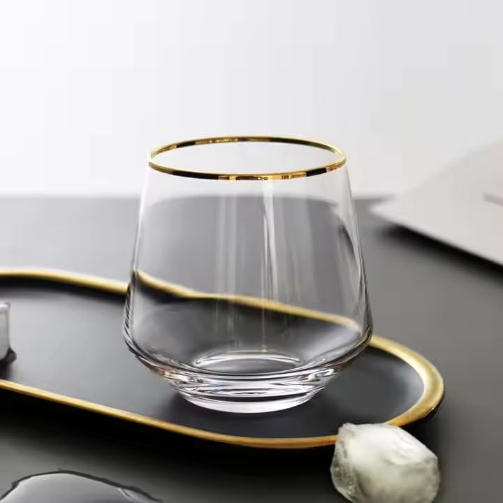 Image of bellemax 300ML Juice and Water Glass Stylish Crystal Highball Drinking Glasses, Medium Size Tumbler Glasses for Juice, Water, Milk, lassi, Cocktails and Sharbat (TR-04, 6 Count (Pack of 1))