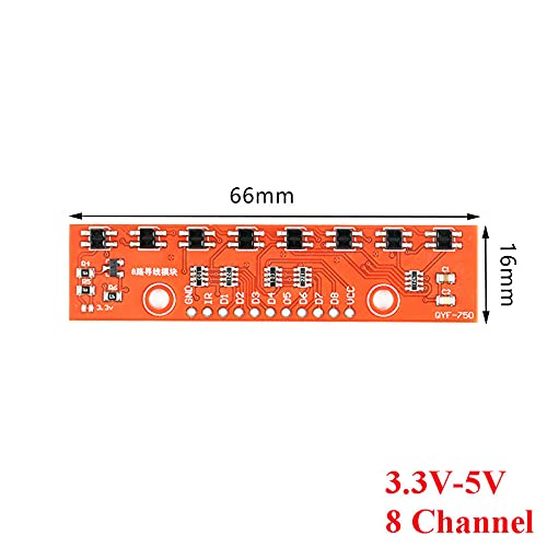 8 Channel Tracking Module Infrared Detection Sensor 3.3V-5V DIY 8 Way Infrared Detector Hunt Module Analog Output for Arduino
