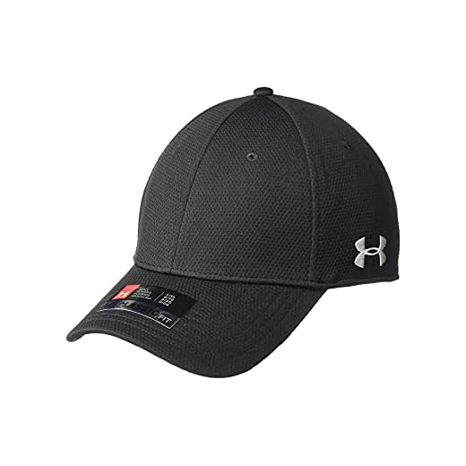 Under Armour Men's Curved Brim Stretch Fit Hat, Black (001)/White, Large/X-Large