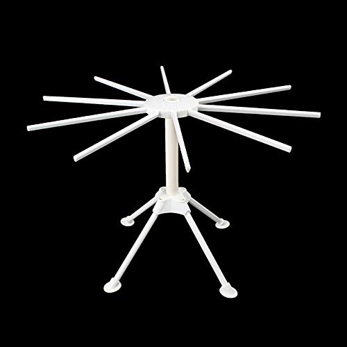 Ourokhome Collapsible Pasta Drying Rack, Plastic Foldable Homemade Fresh Spaghetti Stand Dryer Noodle Hanger For Kitchen With 10 Arms, Stable, Easy Storage, Quickly Set Up (White) #TOP1