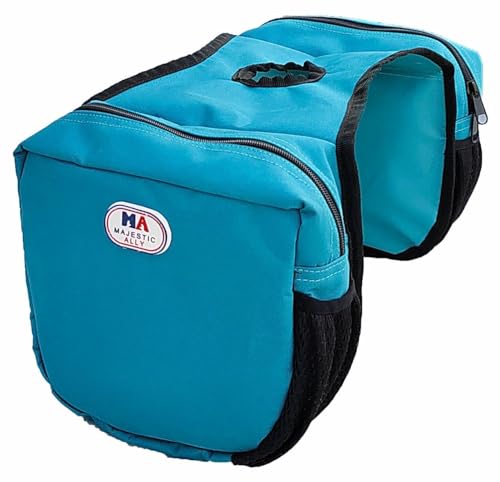 Majestic Ally Insulated Economy Horn Bag for Western Saddle Horses riding with Convenient Mesh Pockets (Turquoise)