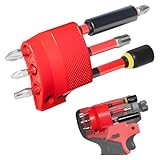 Magnetischer Bit Halter Universal | Für Milwaukee M12 Dewalt Makita | Anti-Rotations & Starker Magnet | Werkzeughalter für Schlagbohrer(Rot)