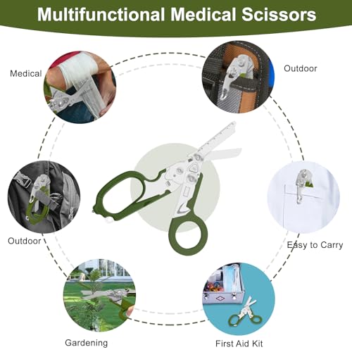 Image of 6-in-1 Heavy-Duty Emergency trauma shears|Folding Emergency Shears| | Multifunctional Life-Saving Tool|Suitable for Emergency Rescue|Outdoor Exploration|DIY Construction and Maintenance|