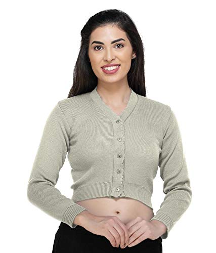 Image of Women Winter Wear V-Neck Full Sleeves Regular Fit Woollen Blouse