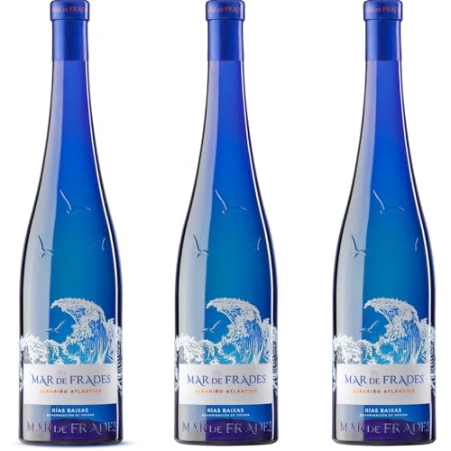 Mar de Frades Albariño Atlántico Rías Baixas – Vino Blanco Seco y Fresco – Pack 3 Botellas 75cl