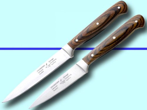 3er Set Schälmesser mit Block Eisvogel