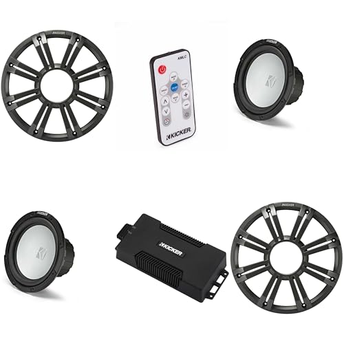 Kicker 48PXA6001 Weatherproof Powersport Mono Amp & (2) 10