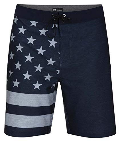 Hurley Men's Phantom Patriot 2.0 20" Board Shorts, Obsidian, 294