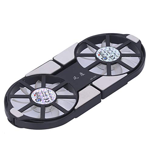 Base refrigeradora para laptop con luz LED, enfriador plegable para laptop de 600-2700 rpm, soporte refrigerador para laptop gamer con luces RGB y dos puertos USB (negro) miniatura 1