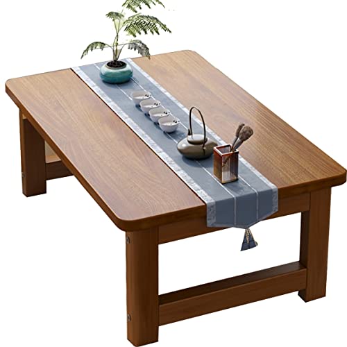 Mesa baja plegable de madera para sala de estar y estudio, diseño versátil que ahorra espacio
