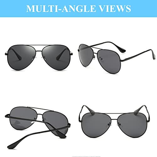 Aviator Sunglasses for Men Polarized Men's Sunglasses UV Protection 400 Metal Frame with Spring Hinges 62MM3
