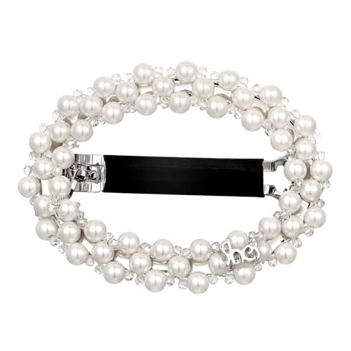 Handmade Pearl Crystals Hair Clip – White Retro Vintage