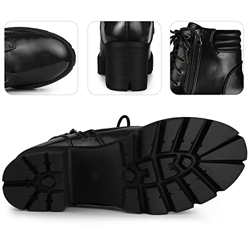 Perphy Platform Ankle Boots Lace Up Chunky Heel Combat Boots for Women4