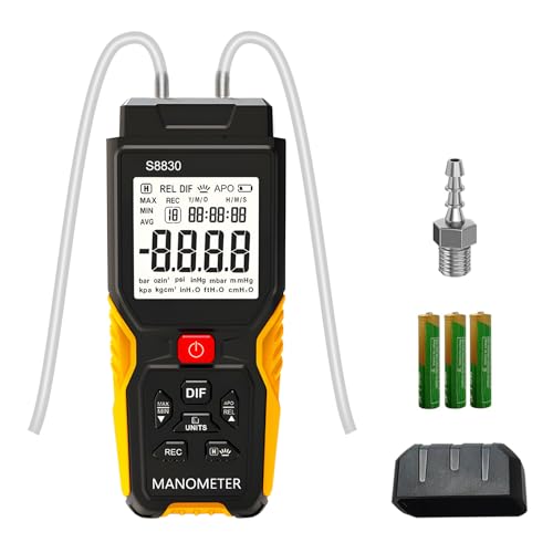 Manomètre numérique à double port et écran rétroéclairé pour gaz naturel