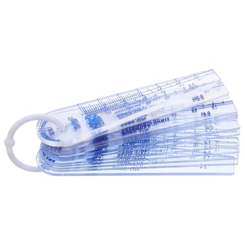 Juego de calibrador de espesores de plástico de 25 piezas, rango de medición de 0,05 a 3 mm, herramienta para inspección de holguras en ingeniería, automoción y uso doméstico, probador de holguras en forma de cuña miniatura 1