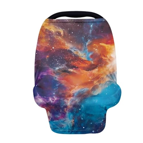 Image of Galaxy Car Seat Cover Multi-Use Breathable Stretchy Nursing Breastfeeding Covers Car Seat Canopy Cover for Babies Dust Cover Privacy Protection