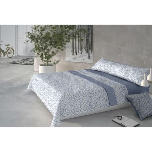 Pierre Cardin® Juego de Sabana 3 Piezas, sabanas 150 x 200 cm, 100 % Poliéster, Gramaje 210g/m², Tamaño de Sabana encimera 230 x 270 cm, Fundas de Almohada 45 x 170 cm, CORALINA MARMOL Azul