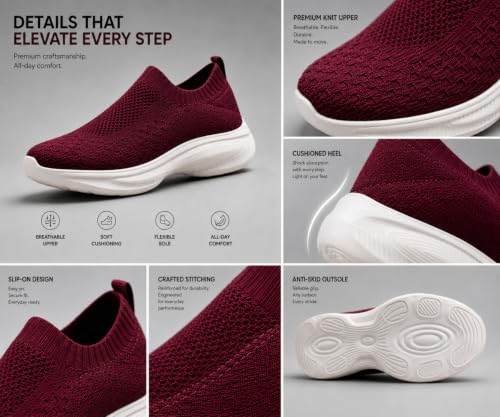 Image of Kraasa Trial Running Shoes with Lightweight Memory Insole | Breathable, Anti-Skid Knit Sneaker, Walking & Gym Shoes