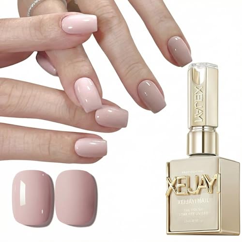 XEIJAYI Pale Pink Gel Nail Polish M109 Nude Soft Milky Pink UV LED Soak Off Gel Long-Lasting Salon Quality Nail Art Color Glossy & Matte Finish 15ml
