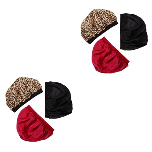 Bonnets de nuit en satin léopard POPETPOP anti-frisottis pour préserver les boucles au réveil