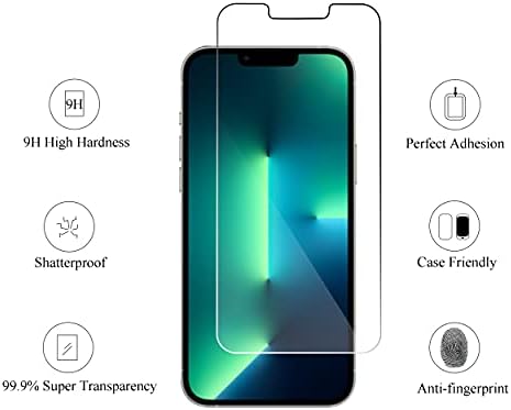 Ailun 2 Pack Screen Protector Compatible for iPhone 13 Pro Max [6.7 inch] Display 2021 with 2 Pack Tempered Glass Camera Lens Protector,[9H Hardness]-HD