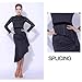 ZHQNZJF A,3XL, Women's Latin Competition Dance Dress Medium Sleeve Cha Cha Tango Costume for Performance Salsa Dancing Clothes
