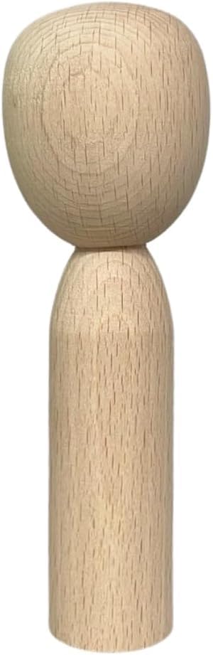 Muñeca Kokeshi de madera 16 cm sin pintar miniatura 1